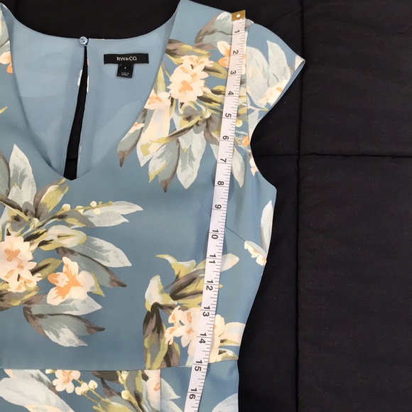 Elegant Teal Floral Maxi Dress; Front Slit; Fully Lined; Keyhole in Back; Sz 2 - Picture 11 of 15